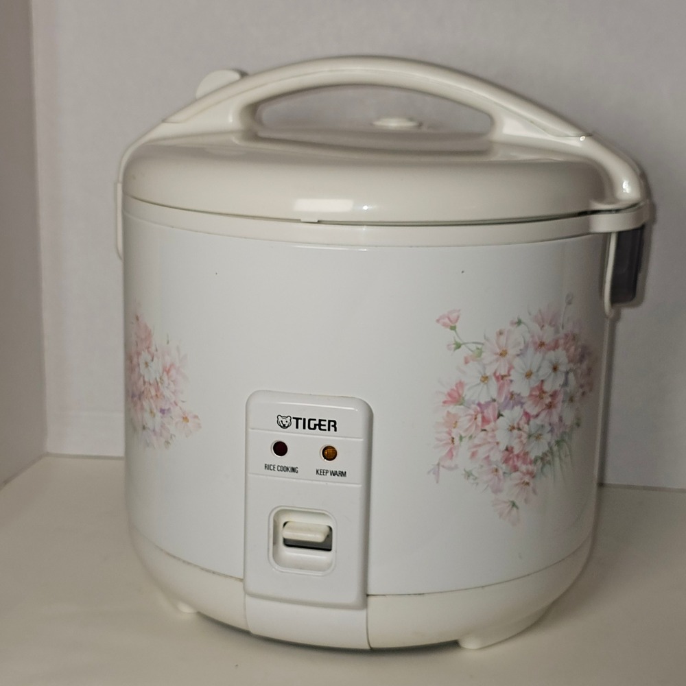 Tiger JNP-1800 10-Cup Electric Rice Cooker Warmer White Floral Made in Japan